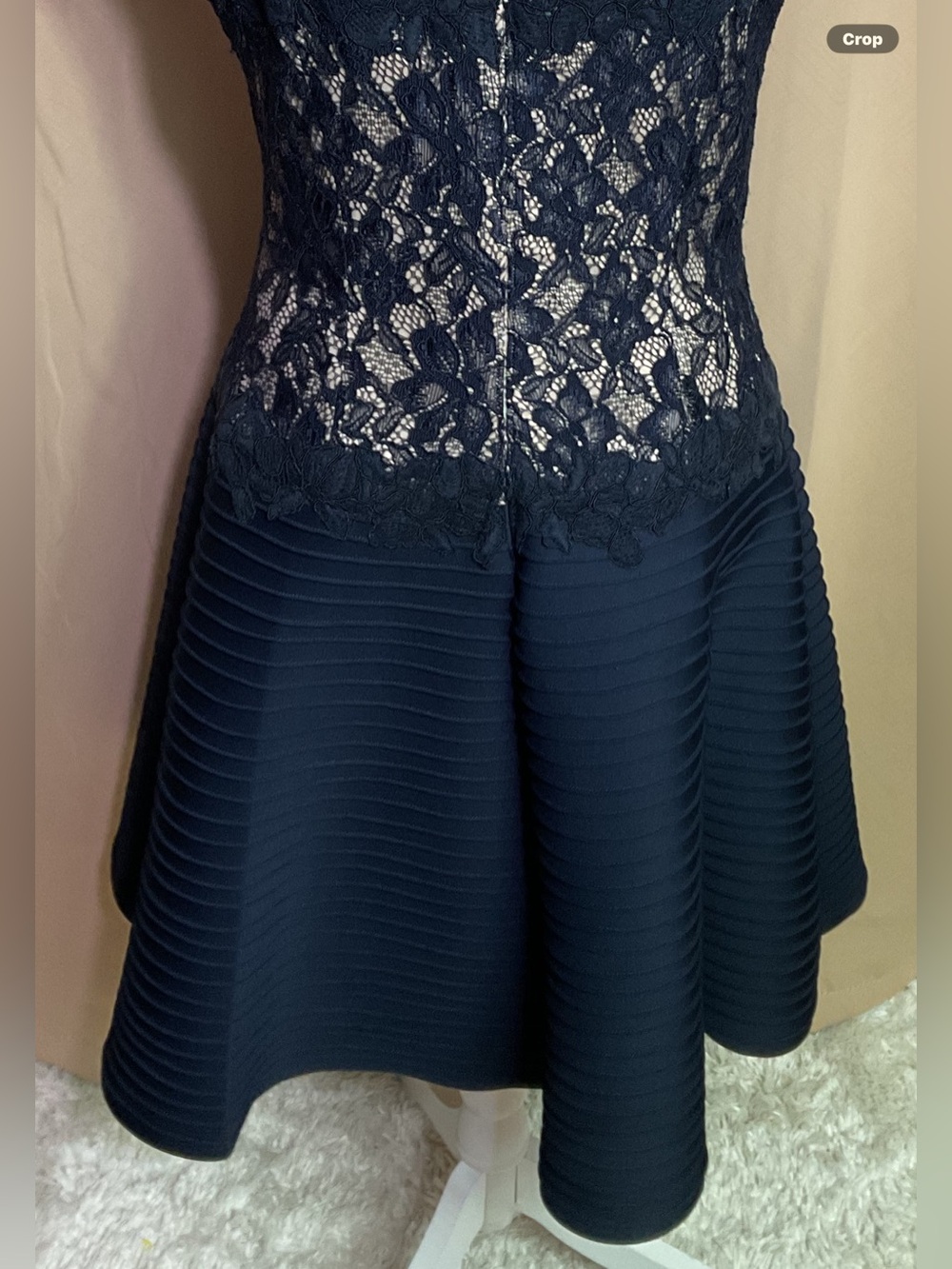 Tadashi Shoji Pintuck  Neoprene A Line Cocktail Dress - Picture 8 of 11